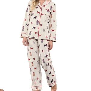 NWT Pajamagram Christmas Dogs flannel pajamas set Sz XL Petite